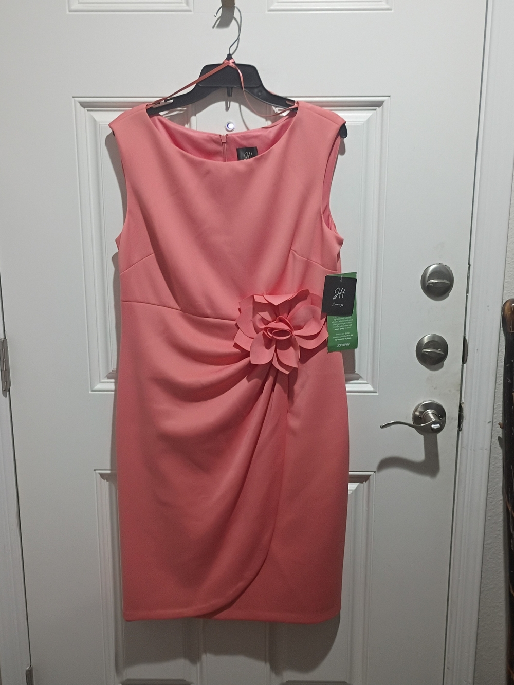 Women's JH Evenings Elegant Coral Flower-Accent Sheath Dress 16
